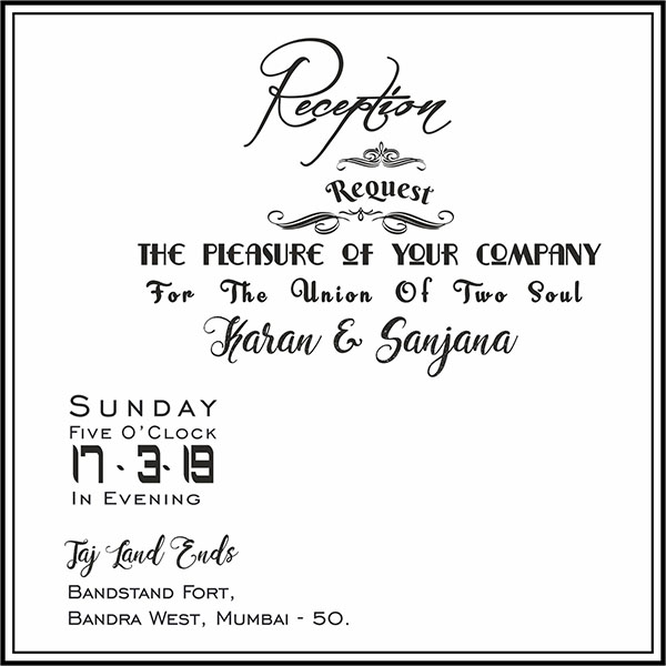 Wedding invitation card Love on Track Reception - Parekh Cards